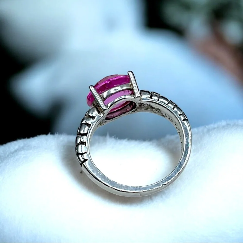 🌺Michael Dawkins Sterling & Pink Sapphire Ring - Picture 11 of 11